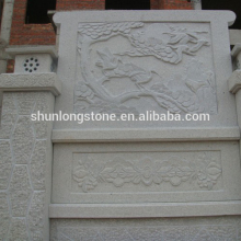 White grantie fence wall carving stone