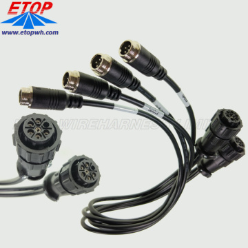 Conjunto de cabo conector de cabo impermeável M12 moldado de 4 pinos