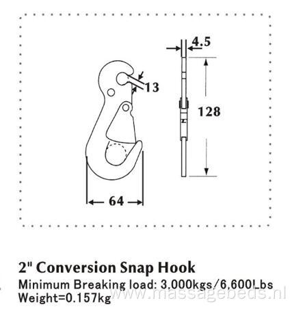 Conversion Flat Snap Hook 50MM Width with Break Load 5000KG