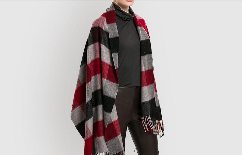 Pure cashmere plaids throw -4