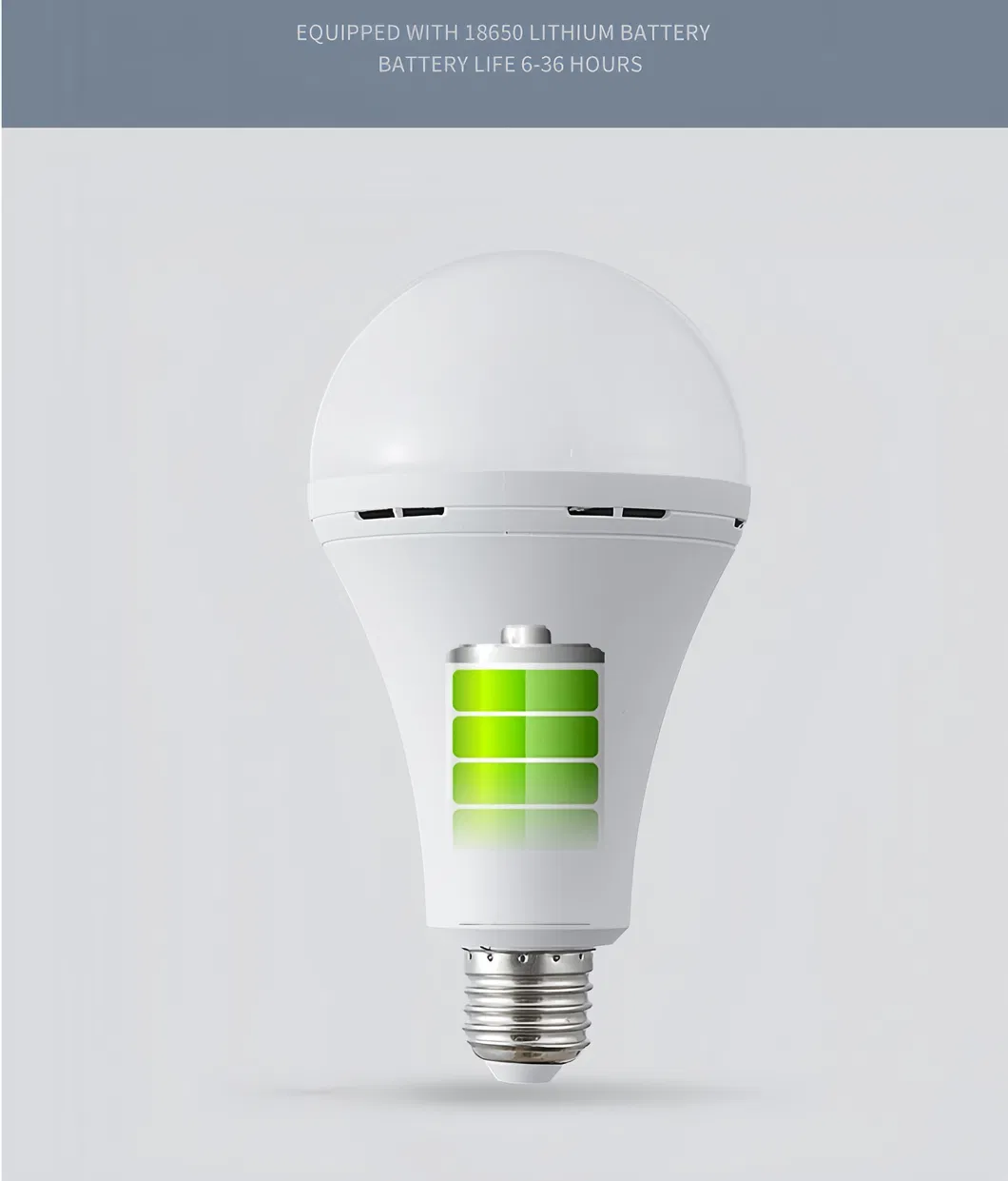 Rechargeable Emergency LED Bulb Light with Built-in Battery