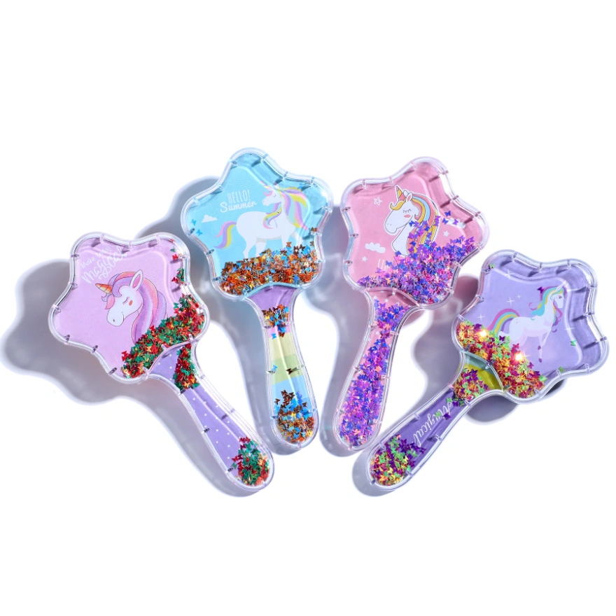 Star Shaped Unicorn Glitter Liquid Hair Brush 