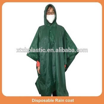 Hot sale colorful PVC dark green and red breathable disposable reusable plastic waterproof raincoats