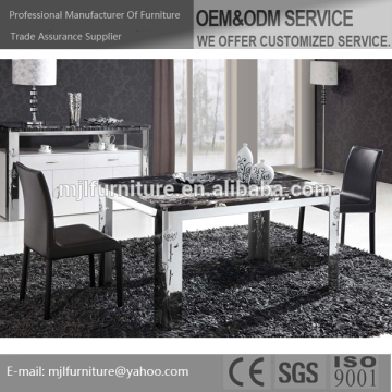 stainless steel dining table with glass/dining table