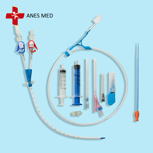 Temporary dialysis catheter set