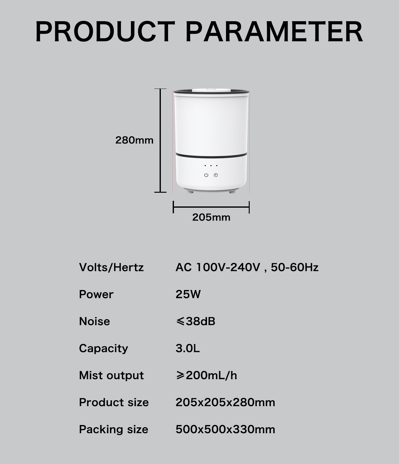 HTJ-2163 humidifier specification HTJ-2163 humidifier specification