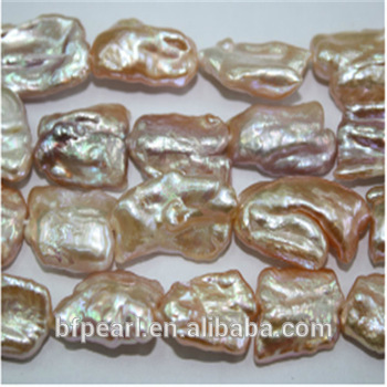 Wholesale 12*18mm Large Size Pink Irregular Freshwater Raw Pearls