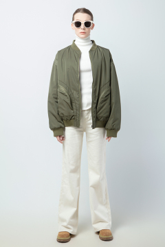 Women's Oversize Military Jacket with Cotton Padding