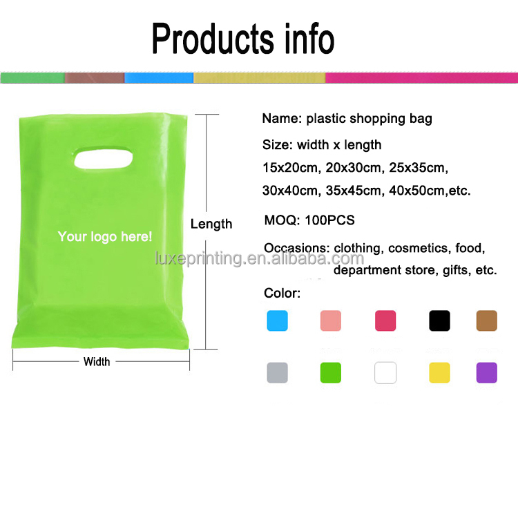 Laminated custom printed luxury gift storage LDPE plastic shopping bag packaging