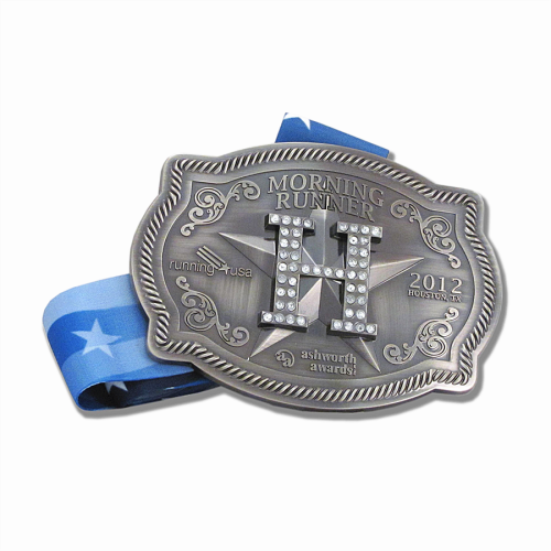 Custom western cow boy belt buckle medal