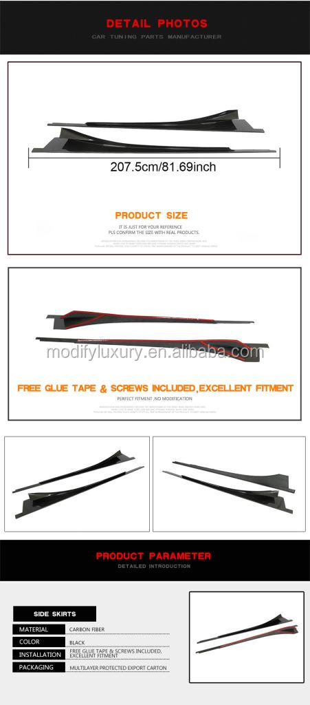 Carbon Fiber Car Side Skirts for BMW I8 2014-2018