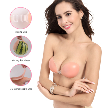 Sexy women strapless invisible front close silicon bra