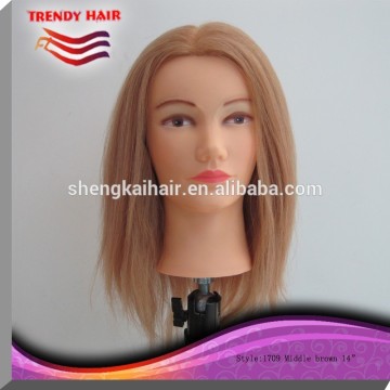 Quality human hair training mannequin heads