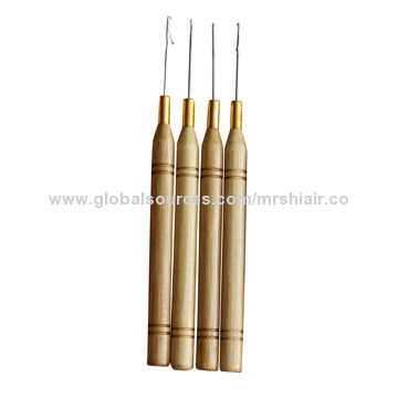 Bamboo pulling needle, wooden handle hook loop threader