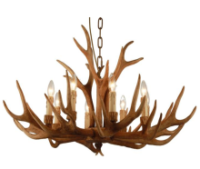 Vintage Antler Deer Horn Design 8-Light Chandelier for Living Room