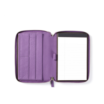 Low MOQ Zippered Portfolio Folder Simple Design Executive Leather Compendium Folders with Custom Logo