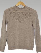 Lace collar cashmere sweater