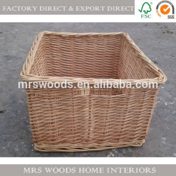 rectangular wicker storage basket
