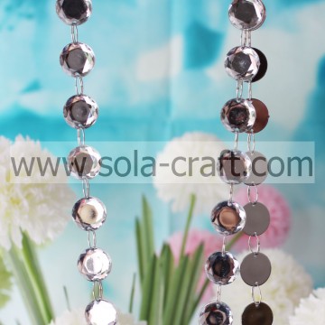 Clear Plastic Mirror Crystal 18mm Octagon Bead Garland