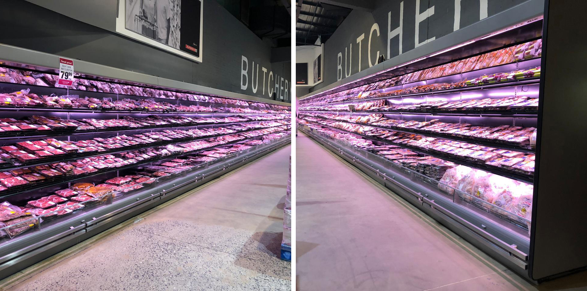 China Vertical Open Refrigerated Display Case