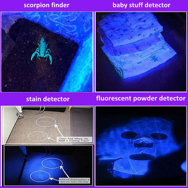 Top Selling UV 365nM 395nM 5W Power LED Aluminum Zoom UV flashlight lamp Black light Torch