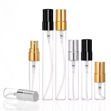 Empty Mini 3ml 5ml 10ml Clear Glass Small Travel Sample Perfume Atomizer Tester Bottle With Spray Pump Cap