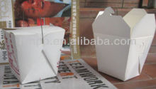 disposable food fast paper take out lunch boxes with handle
