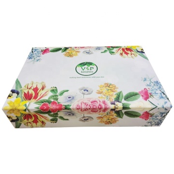 Cosmetic collection set packaging paper box with ribbon