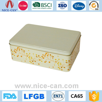 Colorful printed large rectangle tin box