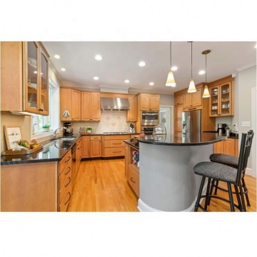 Solid Rustic Wood Kitchen Cabinets for a Homely Kitchen