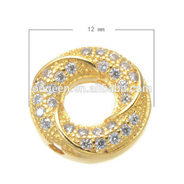 DIY bracelets platinum colour micro pave bead copper metal jewelry loose beads