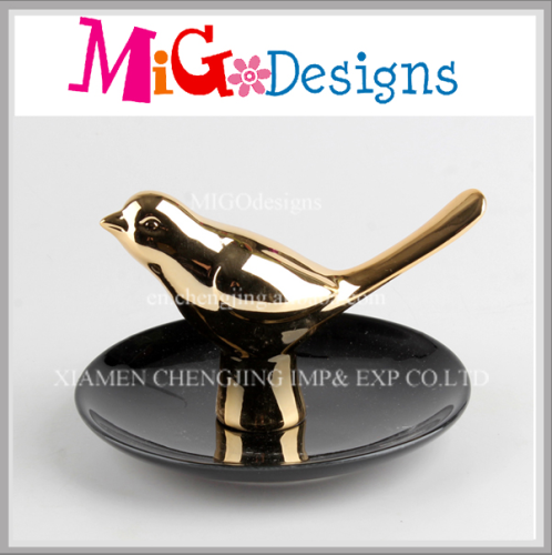 New Style Lovely Golden Bird Design Wedding Ring Holder