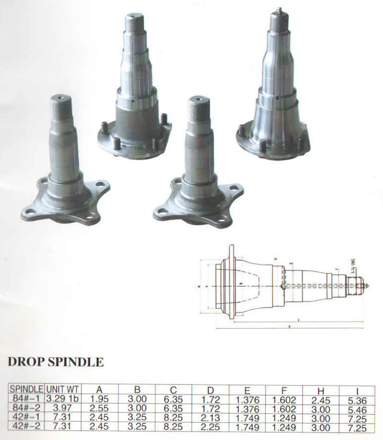 Forged Drop Axle Spindle Trailer Parts for Truck