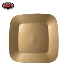 Gold Square Rounded Corners Plastic Charger Plate