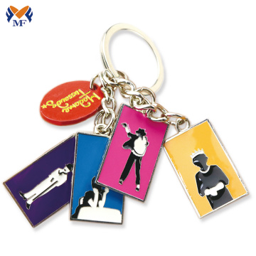 Wholesale custom metal enamel keychains key ring