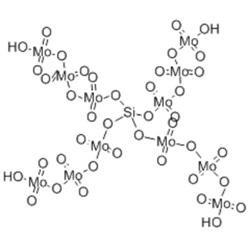 Молибдат (4-), [m12- [ортосиликат (4-) - kO: kO: kO: kO &#39;: kO&#39;: kO &#39;: kO&#39; &#39;: kO&#39; &#39;: kO&#39; &#39;: kO&#39; &#39;&#39;: kO &#39; &#39;&#39;: kO &#39;&#39; &#39;]]] тетракоса-м-оксододекаоксододека-, водород (1: 4) CAS 12027-12-2