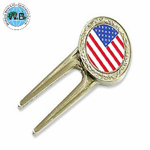 Wholesaler US flag metal best cool golf divot tool