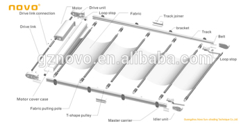 China factory - motorized skylight shade , honeycomb motorized blinds , motorized skylight blinds