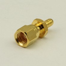 Plug Straight SSMA Brass 35GHz Bulkhead Connector