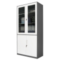 Black Steel Office Storage Cabinets with Glass Door