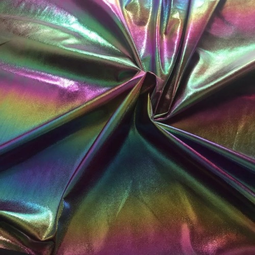 Fashion Rainbow Metallic PU Synthetic Leather for Bag