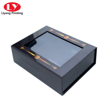 PVC window magnetic closure cosmetic gift packaging box