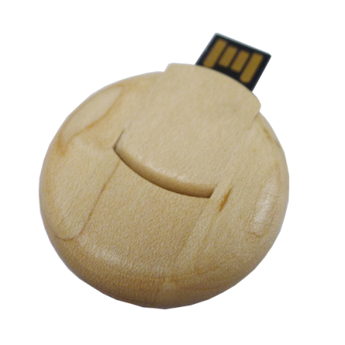 Top Quality Wooden Round USB Flash Drive