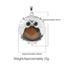 Dalmation Jasper 24mm Beads Silver Owl Pendant