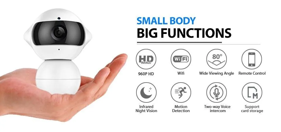 HD WiFi Wireless Webcam Mini Snowman IP Camera Home Security Infant Pet Monitor Video Recorder Cam