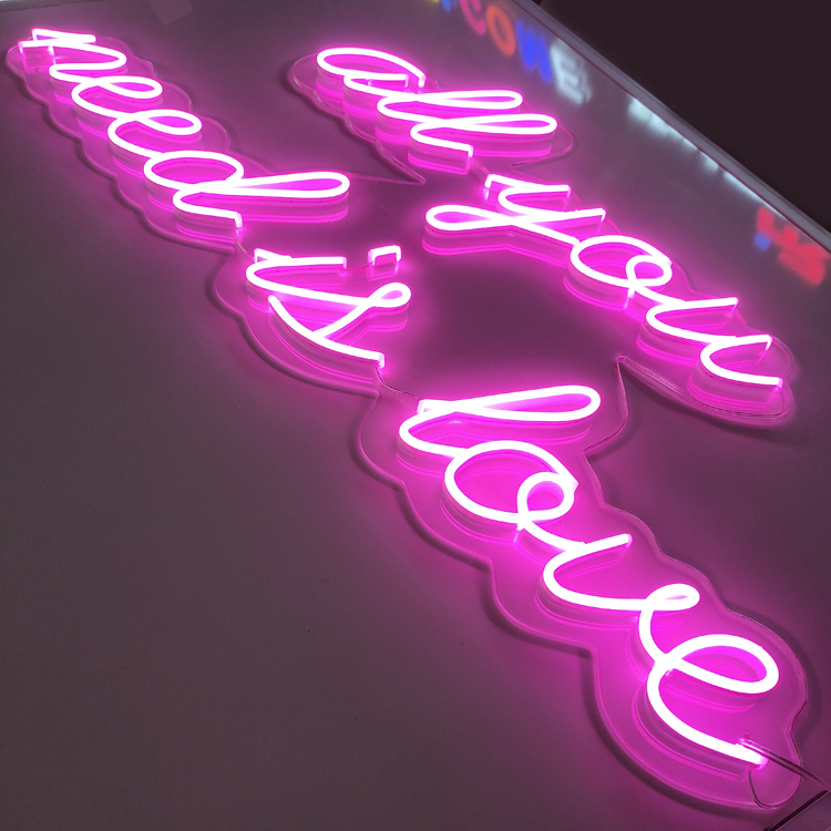 Custom led neon sign unbreakable acrylic backing board led neon letter sign wholesale neon sign