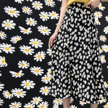 Woven Antistatic Clothing Daisy Digital Print Skirt Fabric