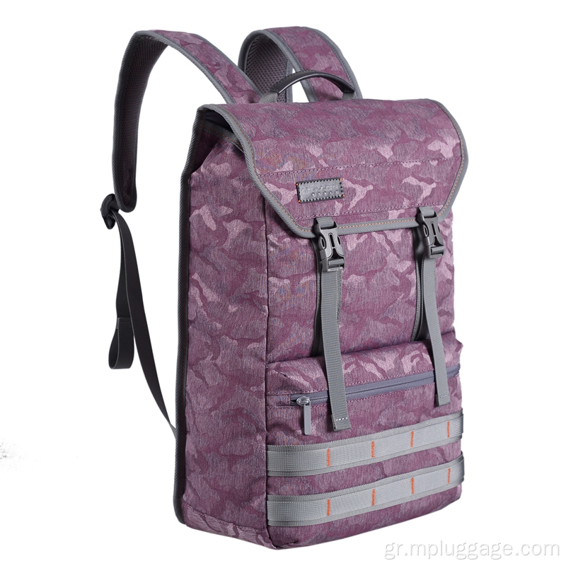 Camo clamshell τύπος casual laptop backpack προσαρμογή