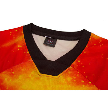 Red top soccer uniform for match training set