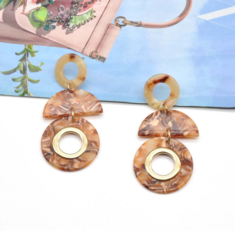 2021 trendy spring summer acetate yellow gold earrings women custom earrings